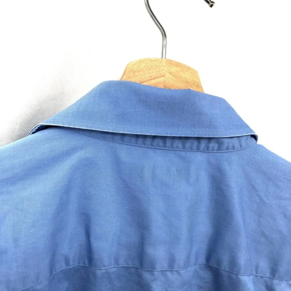 BANANA REPUBLIC Cotton Long-Sleeve Button up dress Shirt Blue L 16-16 1/2 Fitted